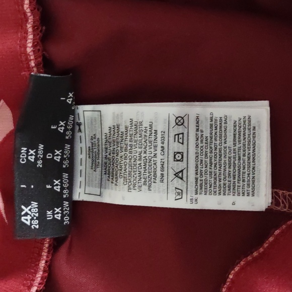Reebok Cardi B 4X (26-28W) Red Cargo Pocket Windbreaker Jogger Pants - Picture 5 of 15